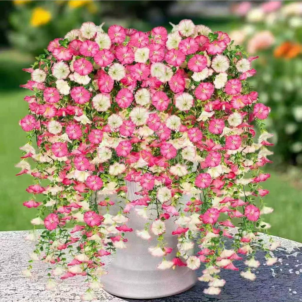 1/2 Stück Künstliche Hängende Blumen Seiden-Prunkwinde UV-Beständig Fake Hängende Riesige Blume Balkon Garten Hochzeitsparty Dekoration