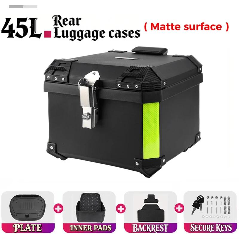 Universal 45L 57L Waterproof Motorcycle Top Box Tail Box Rear Luggage Items Trunk Storage Case Motorbike Toolbox Accessories