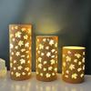 Glass LED Electronic Light Engraved Real Glass Cup LED Flickering Candle For Home And Holiday Decoration