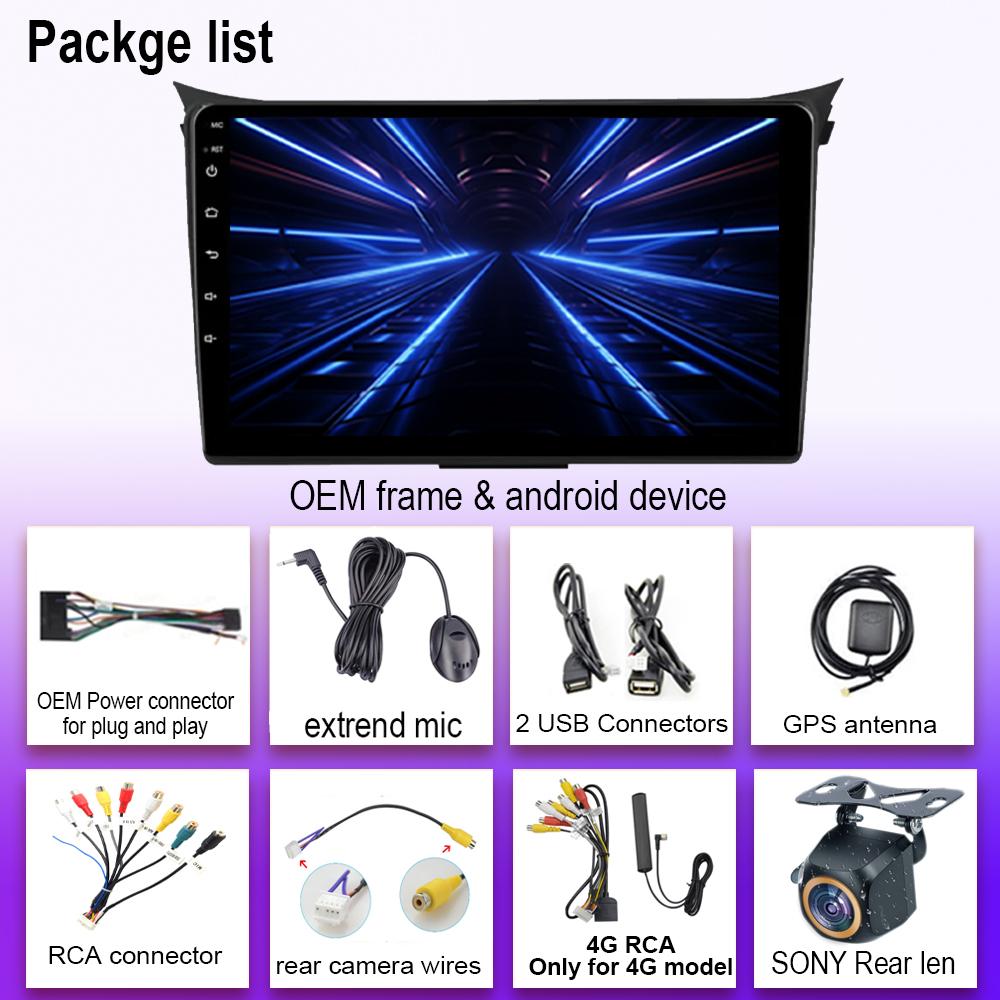 For Hyundai i30 II 2 GD 2011 - 2017 Android 14 Wireless Carplay Radio Stereo 4G GPS 5GHZ WIFI Navigation Multimedia No 2din DVD