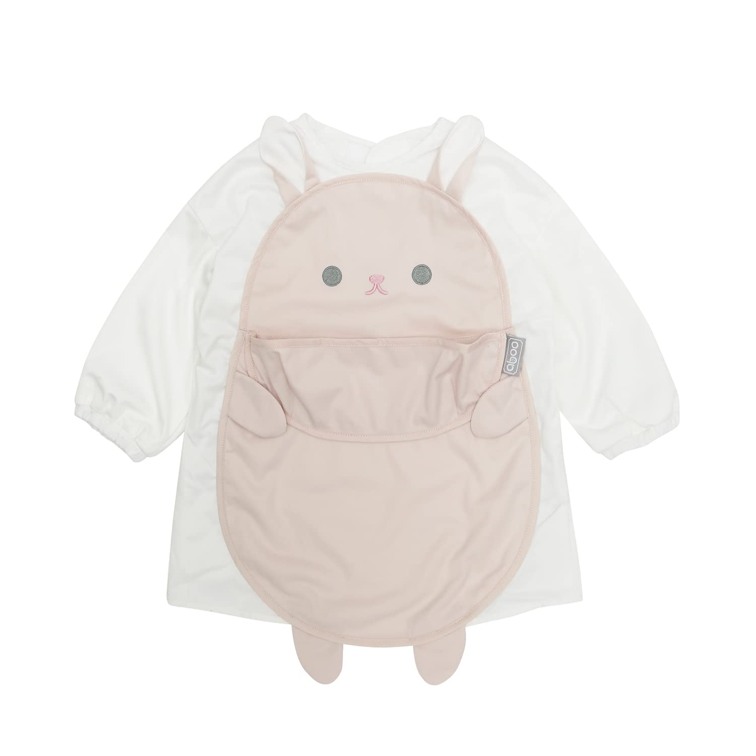 

Abu Long Sleeve Meal Pink Baby Water With Soft Knee Neck Long Easy to Baby Going For Going Out [aboo] Apron, Rabbit, Food, Repellent, Pockets, Fabric,