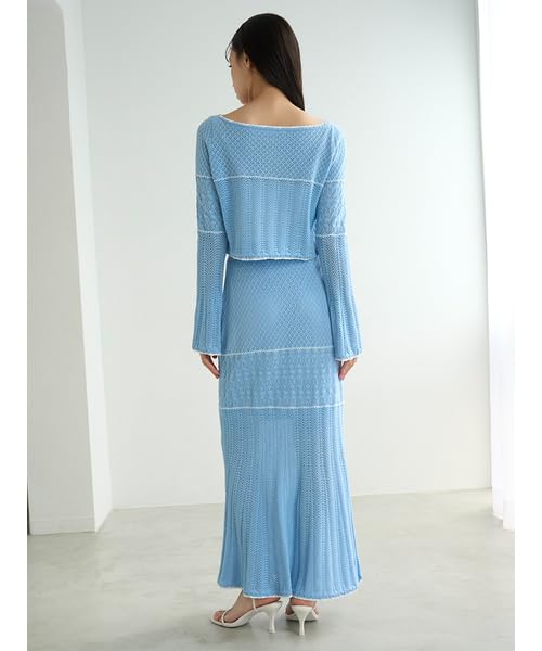Snidel Crochet Knit Set SWNO251144 LBLU Women's