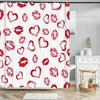 Love Heart Shower Curtain Romantic Red Pink Sexy Lips Waterproof Print Heart Pattern Bathroom Bathtud Decor Fabric With Hooks