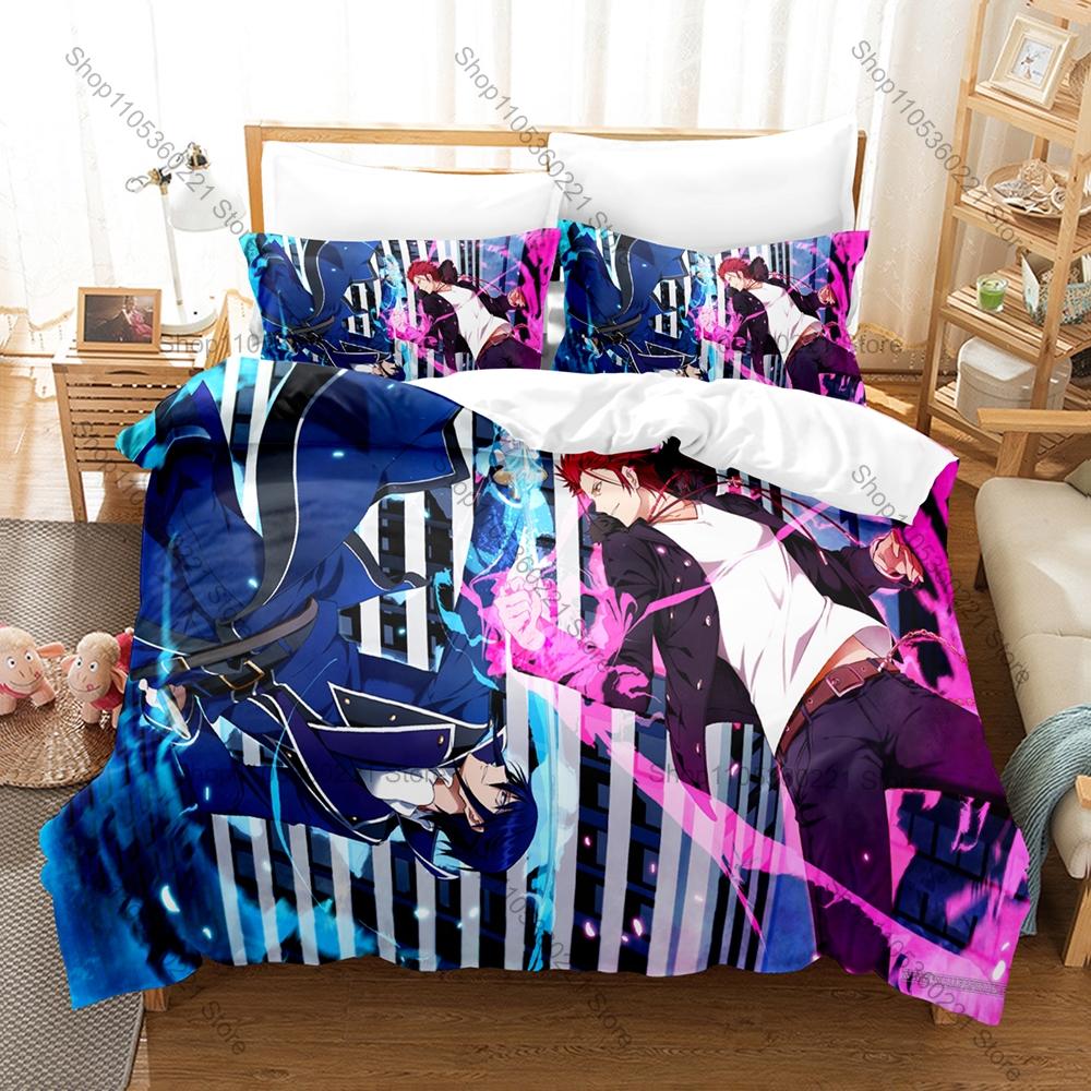 Cool Mikoto Suoh Flame Homra Group Character Collage Poster Duvet Cover Set For K Project Anime Collectors