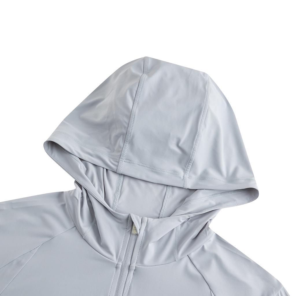Anta Série de Treinamento Proteção da Pele de Gelo Top Esportivo de Tricô Proteção Solar de Verão Tops Femininos Pepino-Cinza 162627706-7