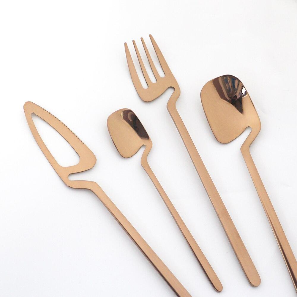 16Pcs Purple 304 Stainless Steel Mirror Polished Tableware Cutlery Set Knives Fork Coffee Spoons Dinnerware Set Party Kitchen Silverware Set