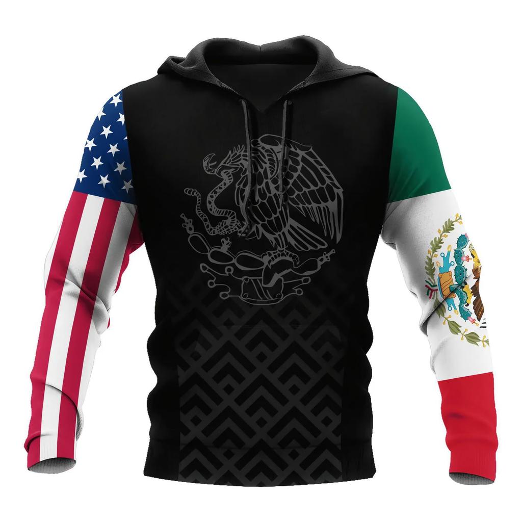 2026 European and American New Men's Sweater Mexican logo3D Digital Printing Hooded Sweater Is Sent On Behalf of Others.