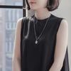 J.Lauren 08N0816 Black Angel Angel Pendant Long Silver Necklace