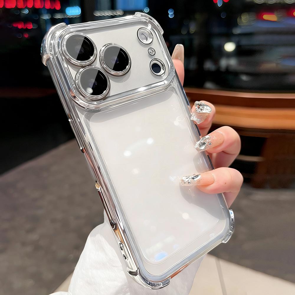 

Ударопрочный Чехол Для iPhone 17 Air 16 15 14 13 Pro Max Plus С Блестками Покрытие Силиконовый Мягкий Чехол Прозрачный Корпус Funda Coque iPhone 15