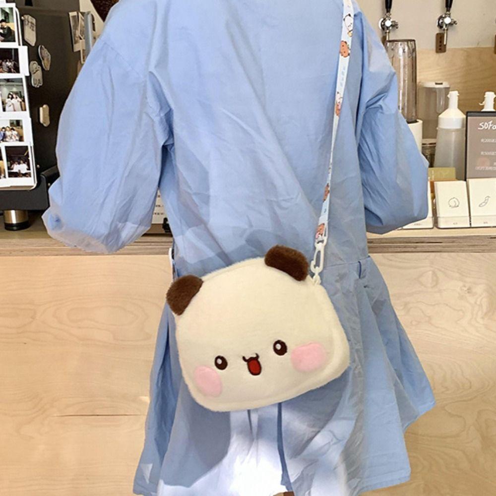 Cute Bear Crossbody Bag Kawaii Anime Bear Figure Bag Fashion Versatile Cartoon Plush Shoulder Bags for Women Girls