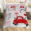 Couple King Duvet Cover Love Birds Bedding Set Heart Tree Branch Comforter Cover Romantic Love Anniversary Polyester Quilt Cover