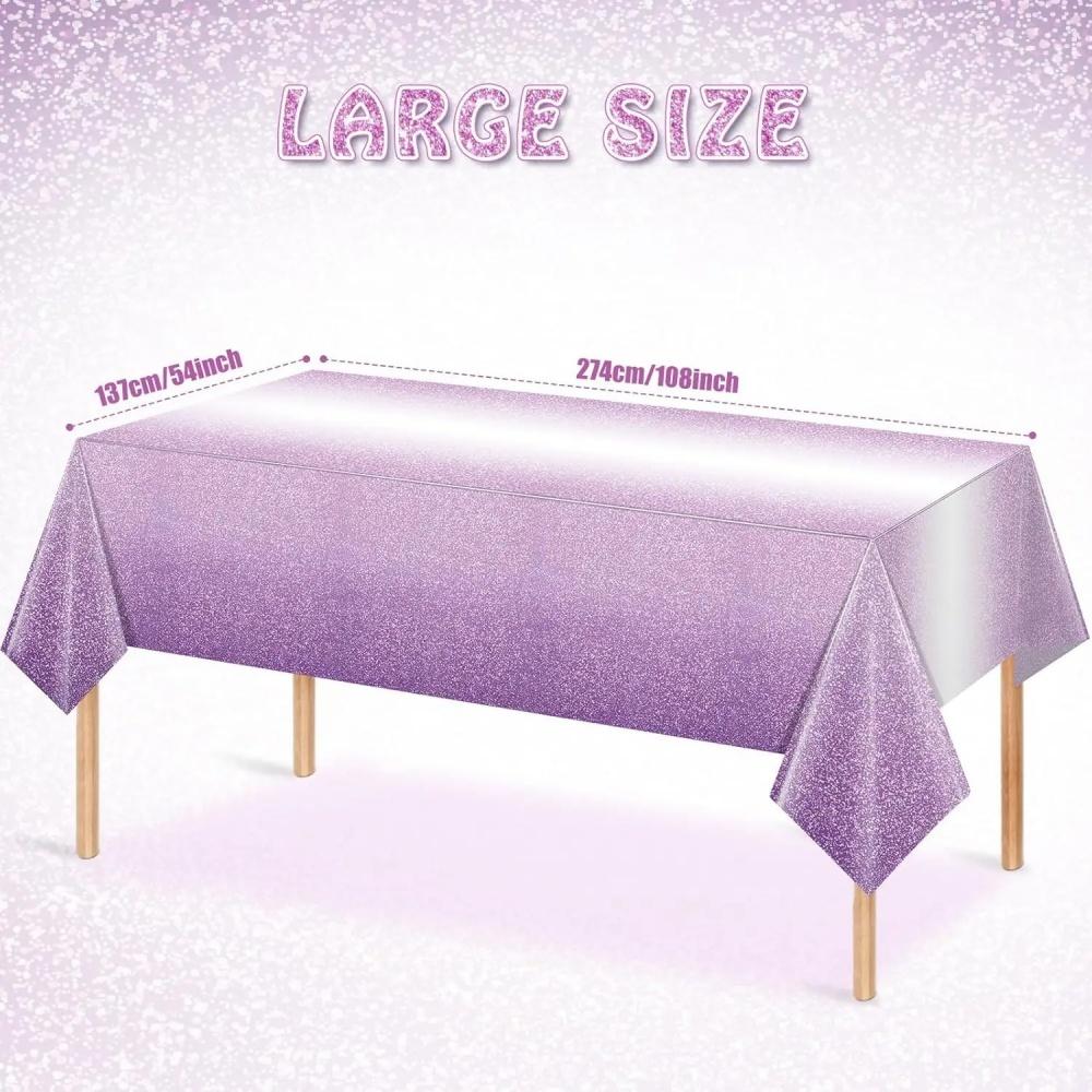 1PC Colorful Tablecloth Decorations Shiny Iridescent Laser Table Covers for Birthday Wedding Party Gradient Tableware
