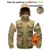 Herren Einfarbig Abnehmbar Outdoor Arbeitskleidung Lässig Locker Reißverschlusstasche Plüsch Langarmjacke