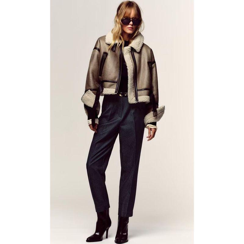 ZA New Arrival Women's ZR Fashion Style Export Fashion Joker Casual High Waist Belt Pants 4387248 681