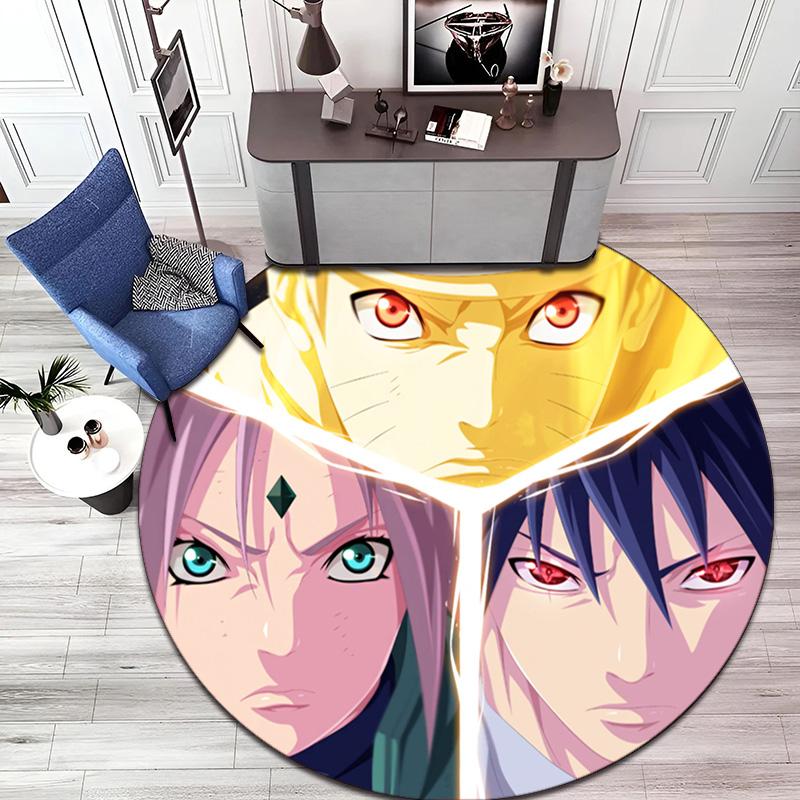 Famous cartoon NARUTO protagonist Uzumaki Naruto round carpet soft home decoration anti-slip door mat outdoor picnic mat carpet M2