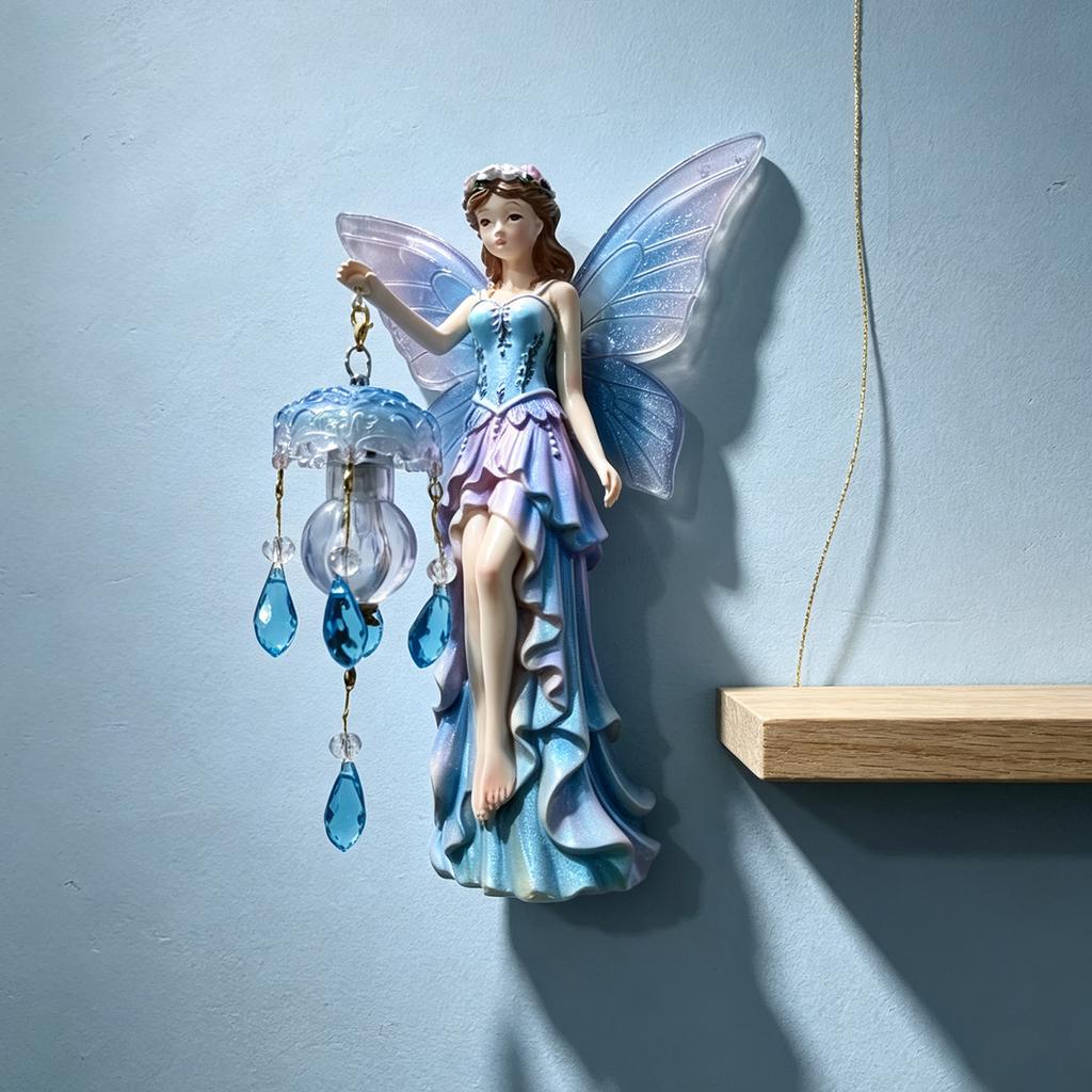 Creative Wall Storage for Bedroom Fairy Lamp, Resin Sconce with Warm LED Glow Energy Saving Light Lamps Living Room, Vintage Rustic Elf Decoration