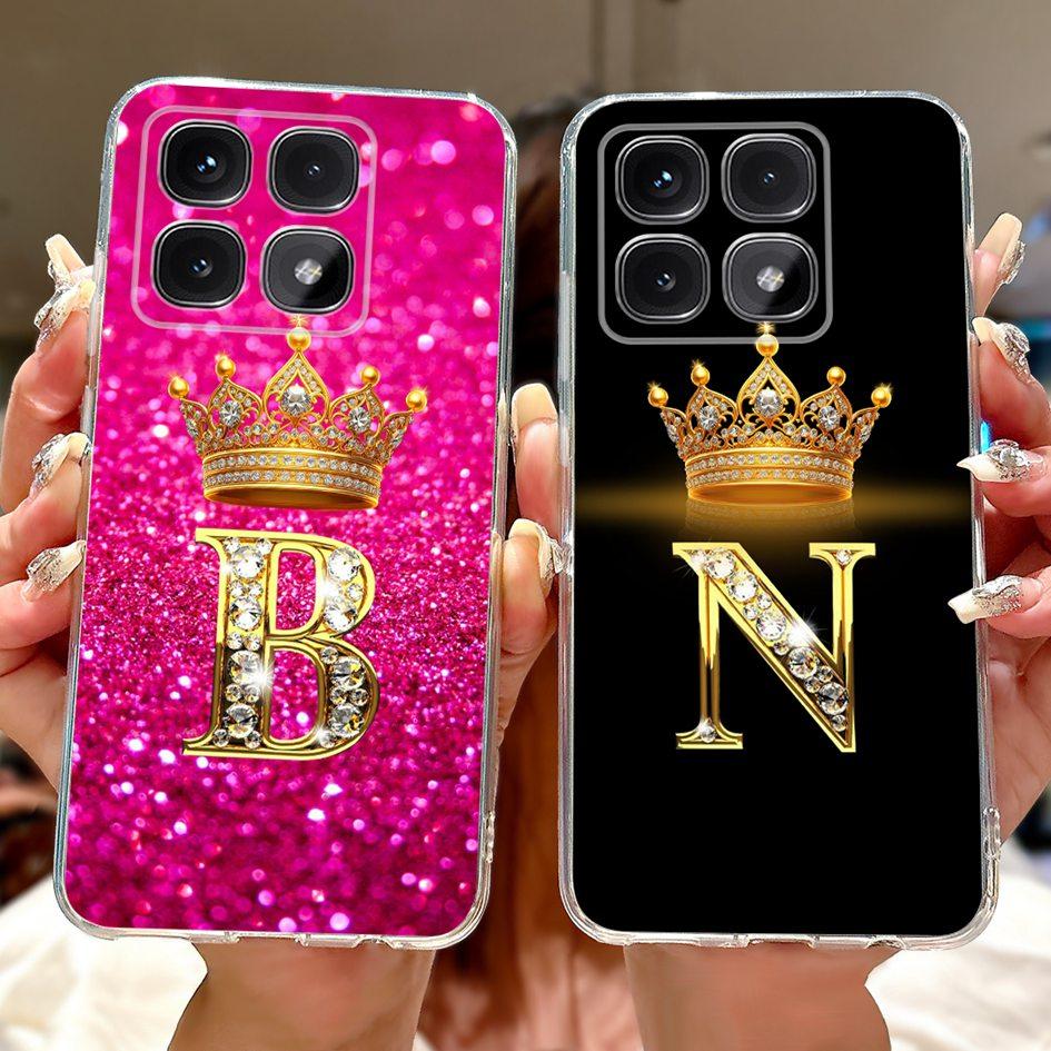 For Xiaomi 14T Pro 5G Case Luxury Crown Letters Soft Silicone Couple Phone Cover For Xiaomi 14T Mi14T 14TPro 2024 Protect Shells