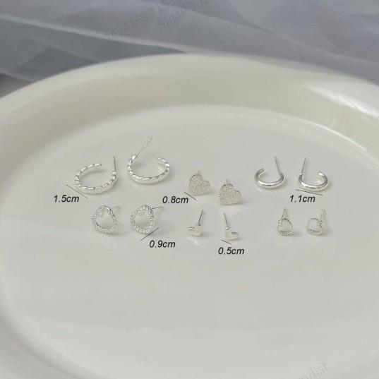 Trendy multi-element geometric stud earrings simple Christmas gift versatile