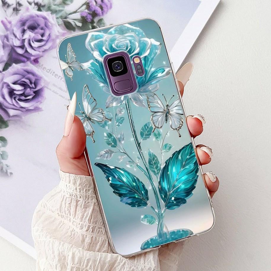For Samsung Galaxy S9 Case SM-G960F Cover Fashion Flower Soft Slim Back Cover For Samsung S9 Plus S 9 GalaxyS9 S9+ SM-G965F Capa