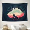 Wolf Mountain Tapestry Forest Animals Nature Wall Hanging Psychedelic Home Decor Bohemian Hippie Room Aesthetic Tapestry