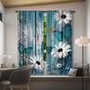 2pcs Rod Pocket Semi-Sheer Curtains - Polyester Pongee Floral and Butterfly Pattern - Modern Roller Embossed Drapes for Bedroom