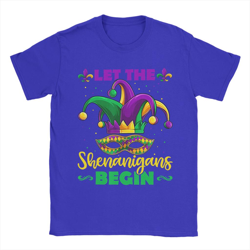Funny Let The Shenanigans Begin Mardi Gras TShirts for Unisex Crewneck Cotton T Shirt Short Sleeve Tees Adult Tops