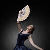 Golden Floral Folding Hand Fan Vintage Cloth Fabric Fans Chinese Foldable Hand Fan for Wedding Festival,Dances,Party