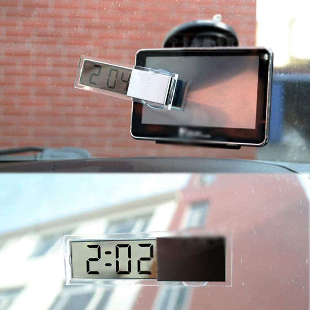 Eaglerich Car Digital LCD Watch 1PC Car Electronic Watch LCD Display Digital Time Display Car Use Suction Cup
