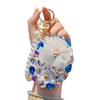 Rhinestone Bling Pocket Mirror Keychain Double-sided Round Folding Makeup Mirror Wristlet Bag Charm for Handbag Purse Travel Accessory
