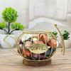 Decorative Coffee Pod Storage Basket With Large Capacity Iron Structure For Capsules Snacks Fruits Home Use