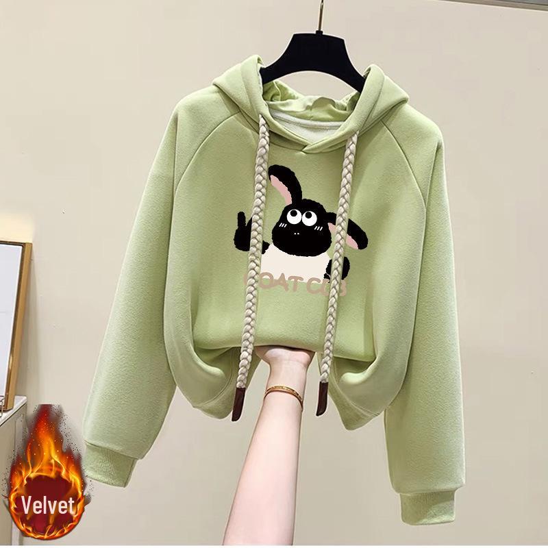 Women's Fleece-Lined Hooded Sweatshirt - New 2024 Petite Winter Dopamine Style