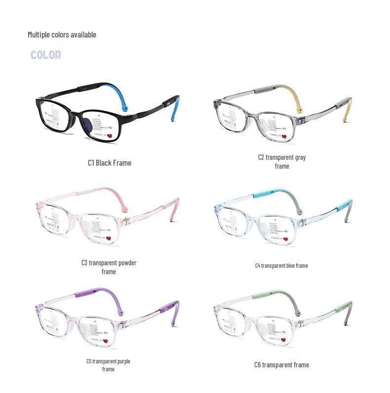 Unbreakable Kids' Silicone Myopia Glasses - Anti-slip, Transparent Frames for Boys and Girls, Prescription-Compatible