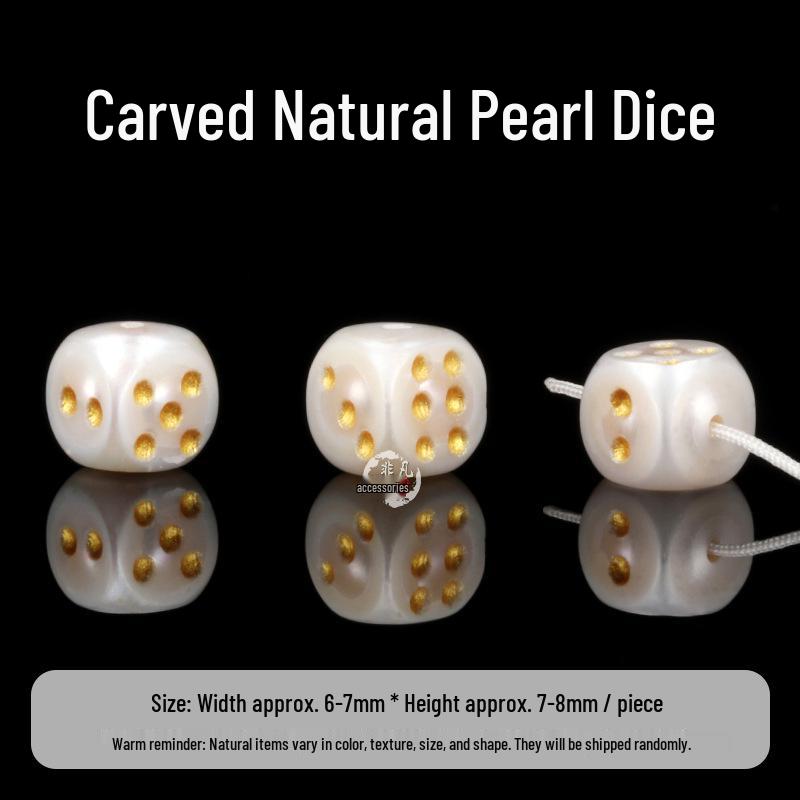 Exquisite Carved Freshwater Pearl Dice Beads for DIY Jewelry Making