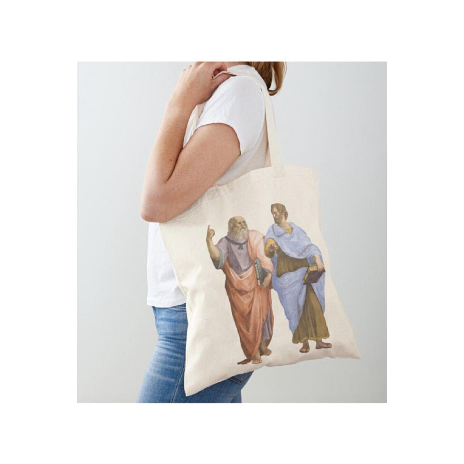 

Плечо из необработанной ткани с принтом «Аристо и Сократ» Standart кремовый