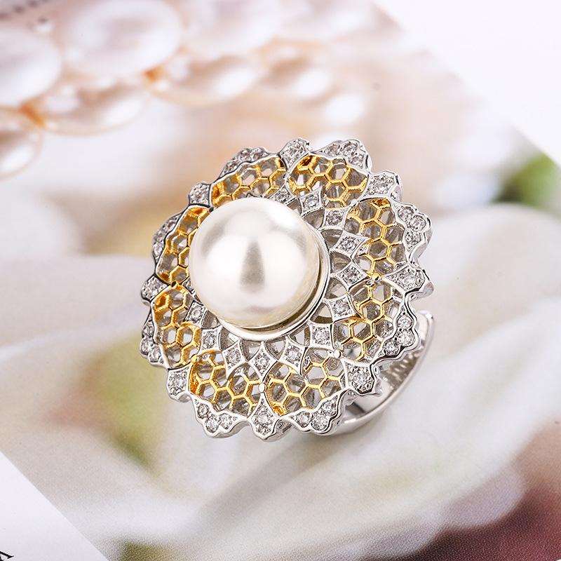 

Jewelry Copper Bottom White Pearl Plated Retro Brushed Set Women 12-10Mm