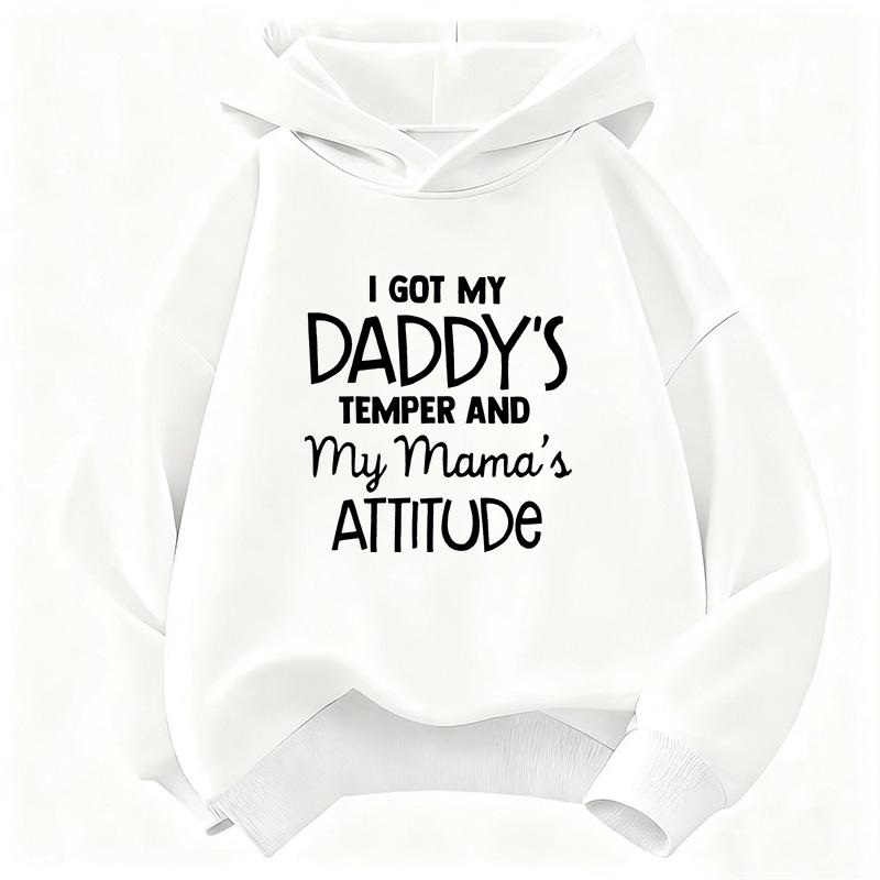 Fashion Love with Daddy and Mama Letter Printed Children's Hoodie Sweatshirt Cute Hoody for Boys Girls Autumn Casual Hoodies