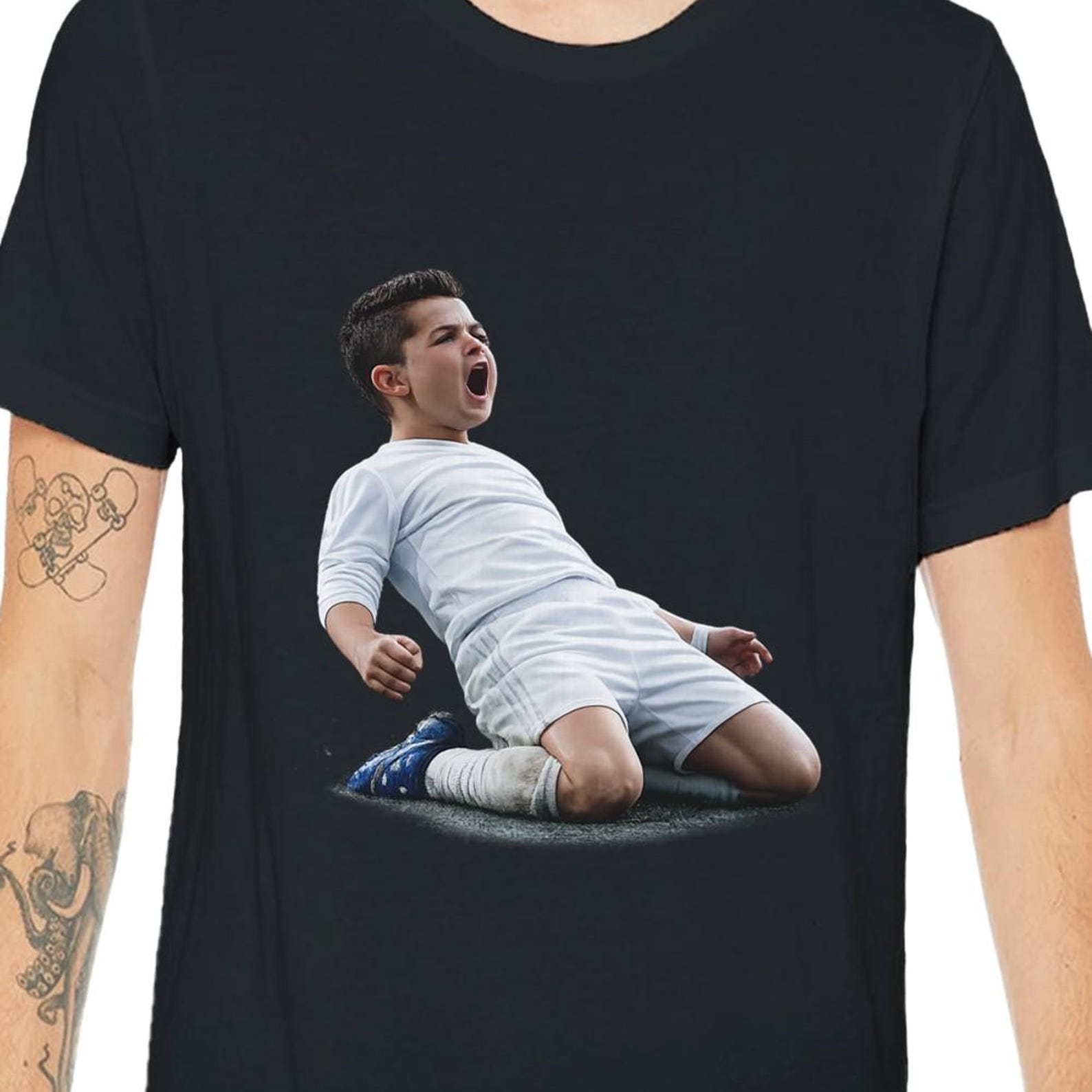 Baby Ronaldo T-Shirt | Cute Soccer Legend Tee | Funny Football Cartoon Shirt | Cartoon Ronaldo Unisex Soccer Gift XL