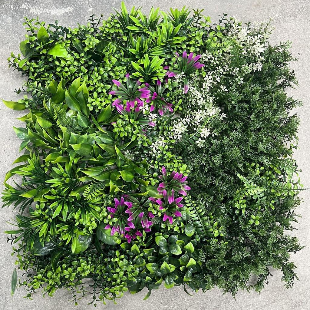 50×50cm Artificial Green Plant Wall - Plastic Vertical Garden, Fake Flower Wall, Synthetic Turf Background