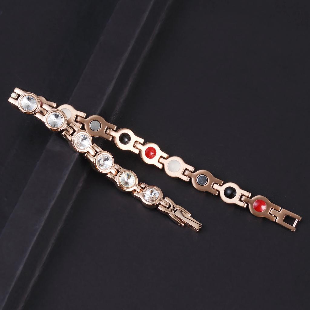 Colored Gemstone Jewelry New Women's Magnet Bracelet Stainless Steel Diamond Bracelet