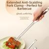 Heat Resistant Long Handle Grill Tongs Non-Slip Kitchen Tongs Barbecue Tongs  Barbecue