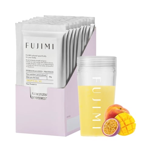 FUJIMI Protein Tropical Flavor 10-Pack Whey Protein & Soy Protein Trial Serving (Individually Wrapped 30g X 10 Packets)