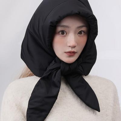 LOOKING4U The Cap Hooded Padding Scarf Muffler C1 Black