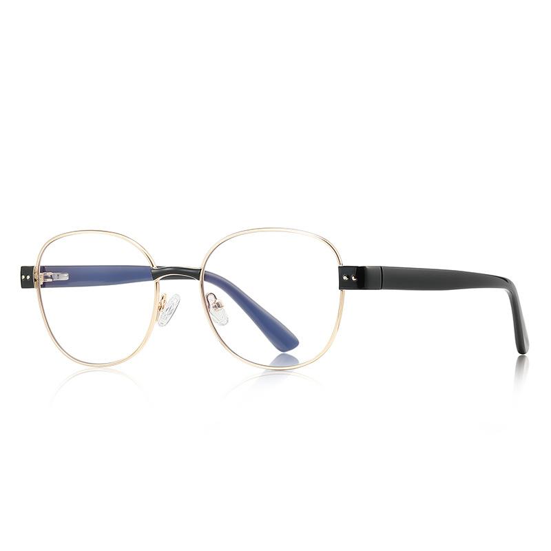 Fashion Metal Frame Myopia Glasses Anti-blue Light Fashion Women's Eyeglasses Simple Design Minus Diopter Prescription 0 To -6.0