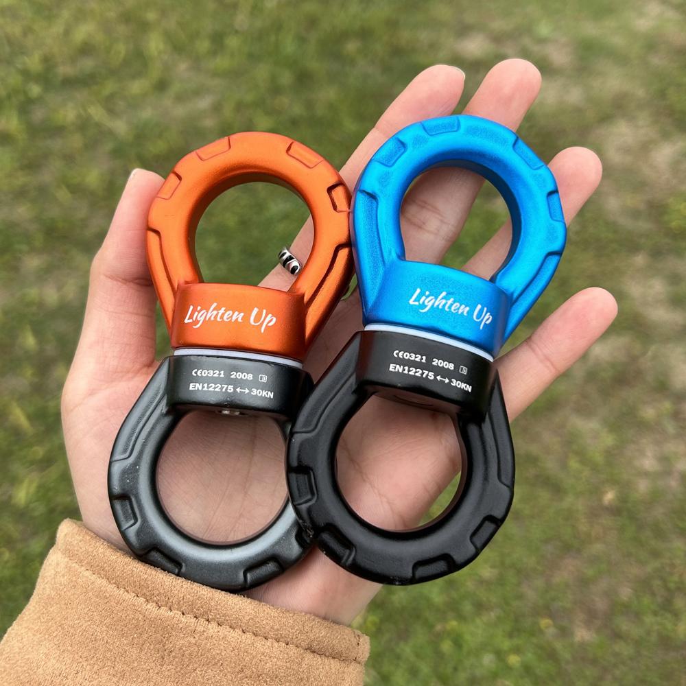 Lighten Up Outdoor Safety Rope Swivel Connector Universal Ring Gimbal Ring Rotary Connector Rotational Hammock for Aerial