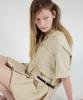 Yusentig Two-Way Pleated Dress Short Sleeve Jacket Beige Aw5Mj41091