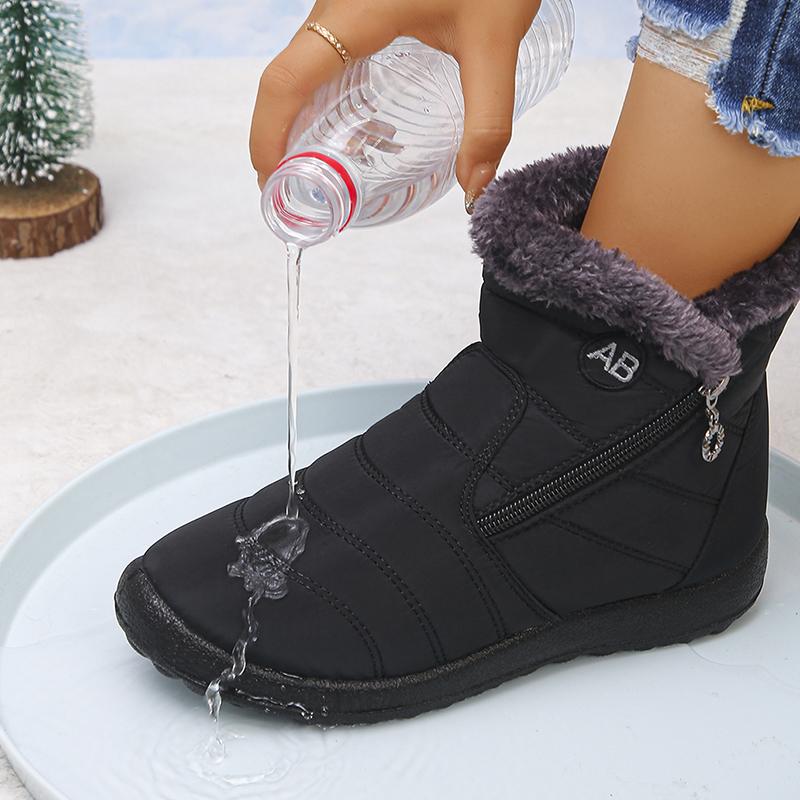 Fashion 2025 Waterproof Snow Boots for Women Plus Size 36-43 Non Slip Fur Winter Shoes Woman Zipper Short Plush Warm Ankle Boots Ladies