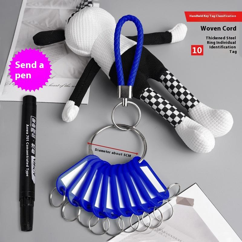 

Leather Handheld Classification Key Card 10 Signboards Keychain Hanging Handheld Keychain Rentals Labels Storage Tags