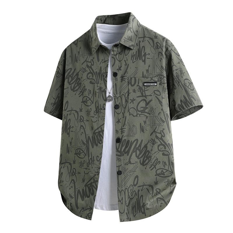 Men Loose Casual Short Sleeve Camouflage Print Street Style Shirt