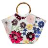 New Chinese Style Bamboo Knot Handbag for Women, New Mesh Embroidery Sequin Decal Holiday Style Tote Bag