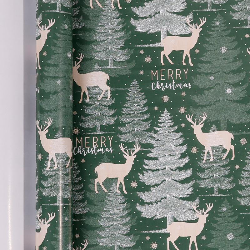 1 Roll Christmas Gift Wrapping Paper - Xmas Tree And Snowman Designs, Holiday Designs - Measuring 43Cm X 300Cm (17.7In X 118In)